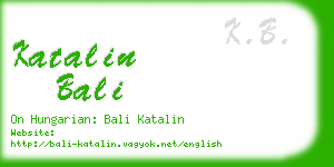 katalin bali business card